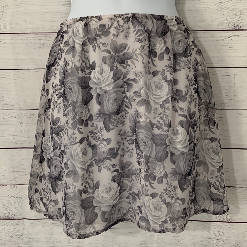 Vintage Brentwood Chiffon Floral Lined Skirt